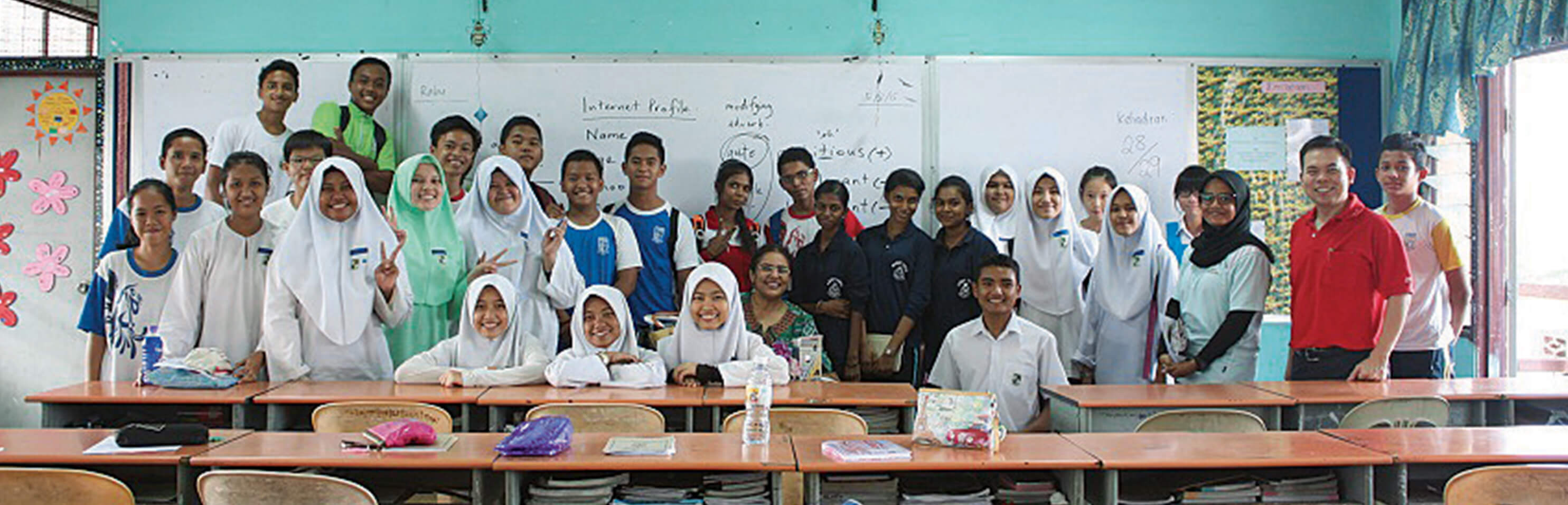 Students in an after-school English class funded by Rat Race 2014 proceeds